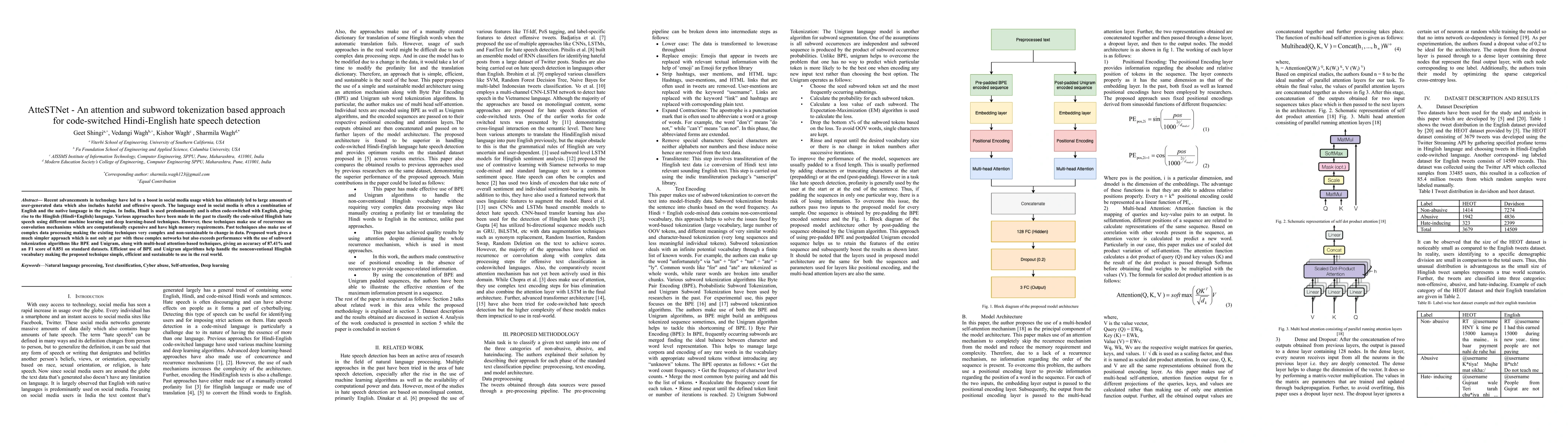 Thumbnail for AtteSTNet -- An attention and subword tokenization based approach for
  code-switched text hate speech detection