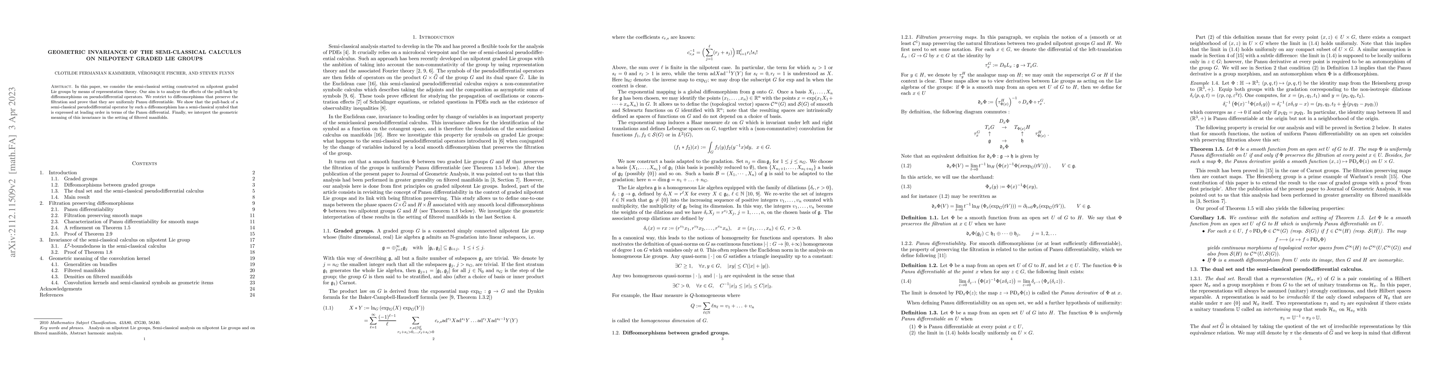 Thumbnail for Geometric invariance of the semi-classical calculus on nilpotent graded
  Lie groups