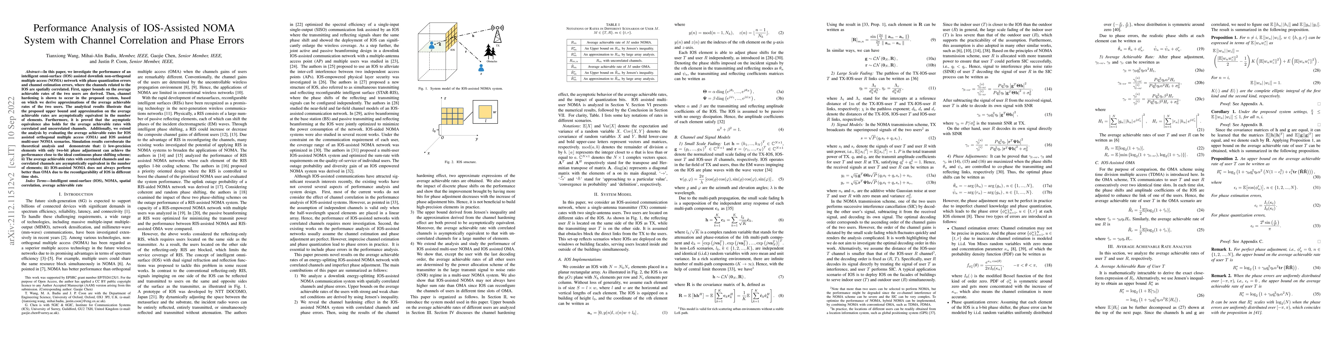 Thumbnail for Performance Analysis of IOS-Assisted NOMA System with Channel
  Correlation and Phase Errors