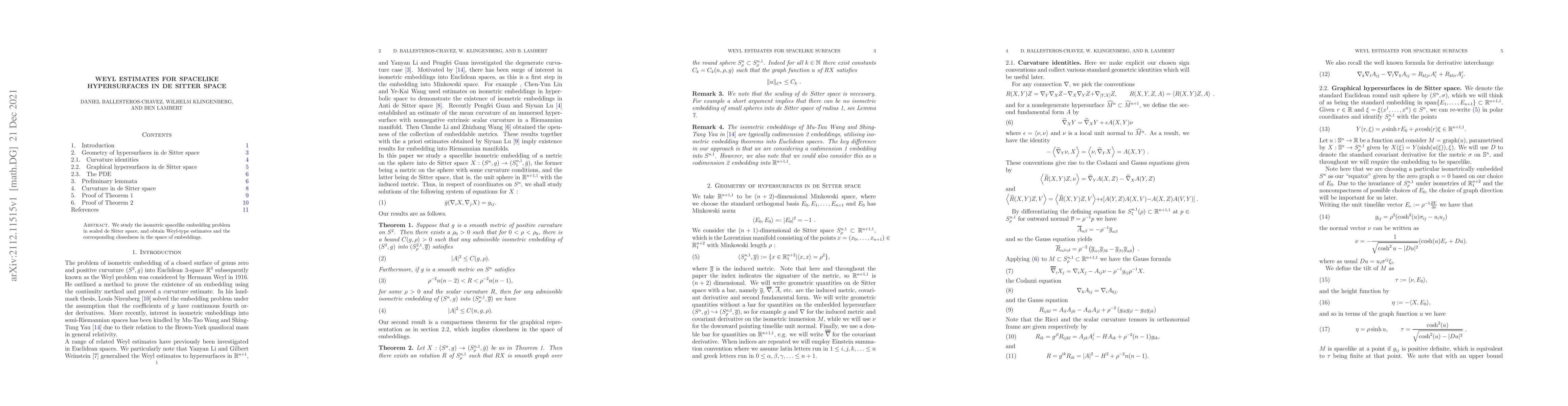 Thumbnail for Weyl estimates for spacelike hypersurfaces in de Sitter space