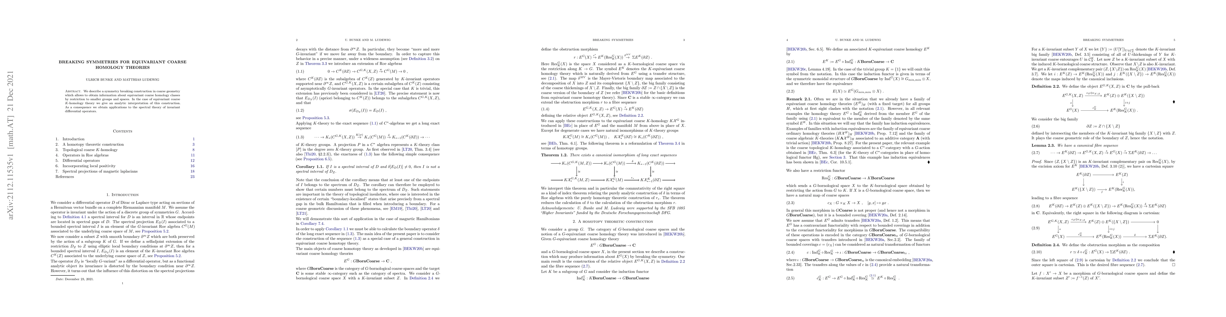 Thumbnail for Breaking symmetries for equivariant coarse homology theories