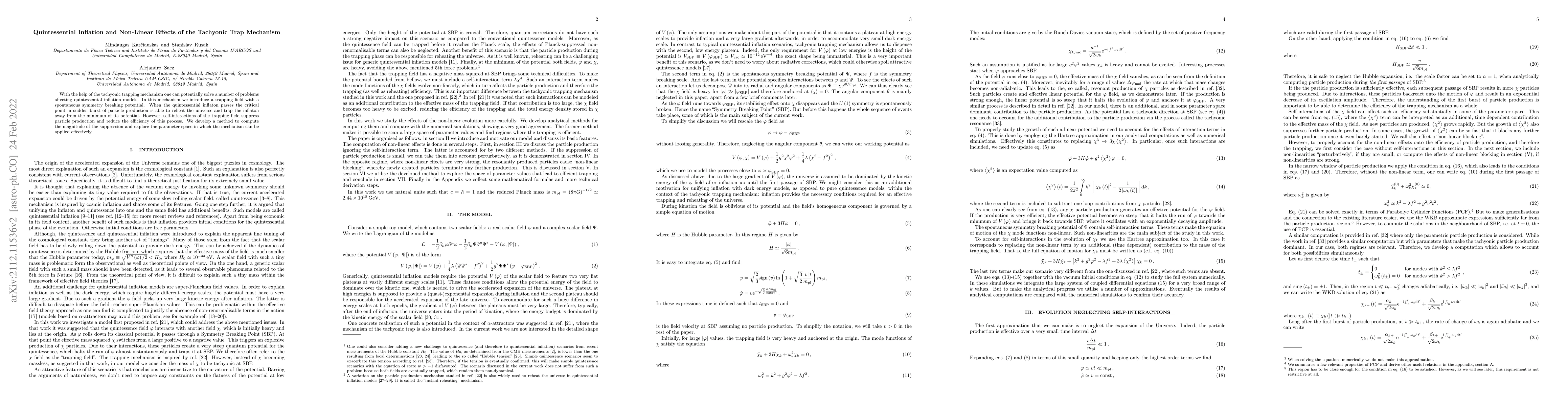 Thumbnail for Quintessential inflation and nonlinear effects of the tachyonic trap
  mechanism