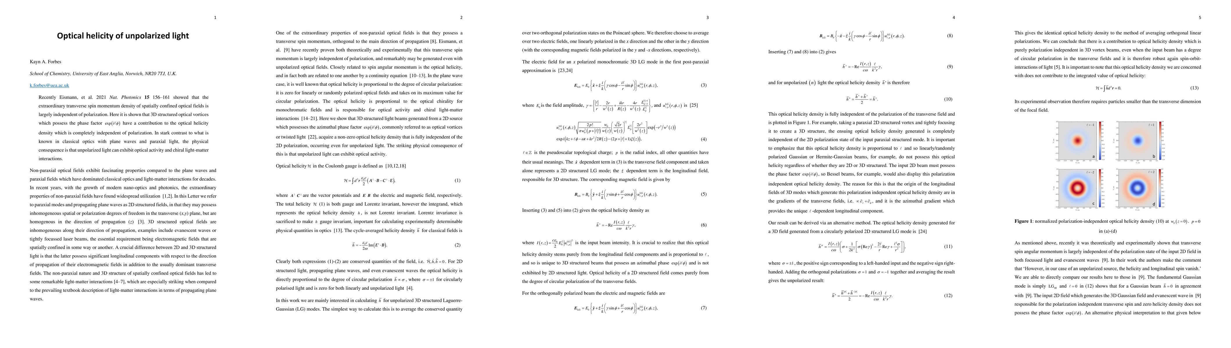 Thumbnail for Optical helicity of unpolarized light