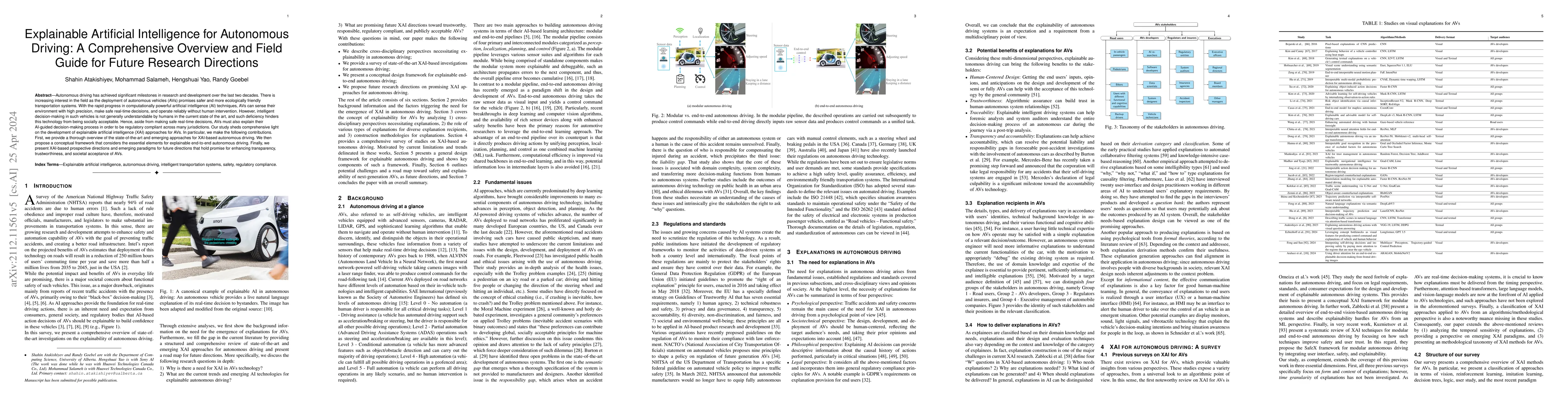 Thumbnail for Explainable Artificial Intelligence for Autonomous Driving: A
  Comprehensive Overview and Field Guide for Future Research Directions