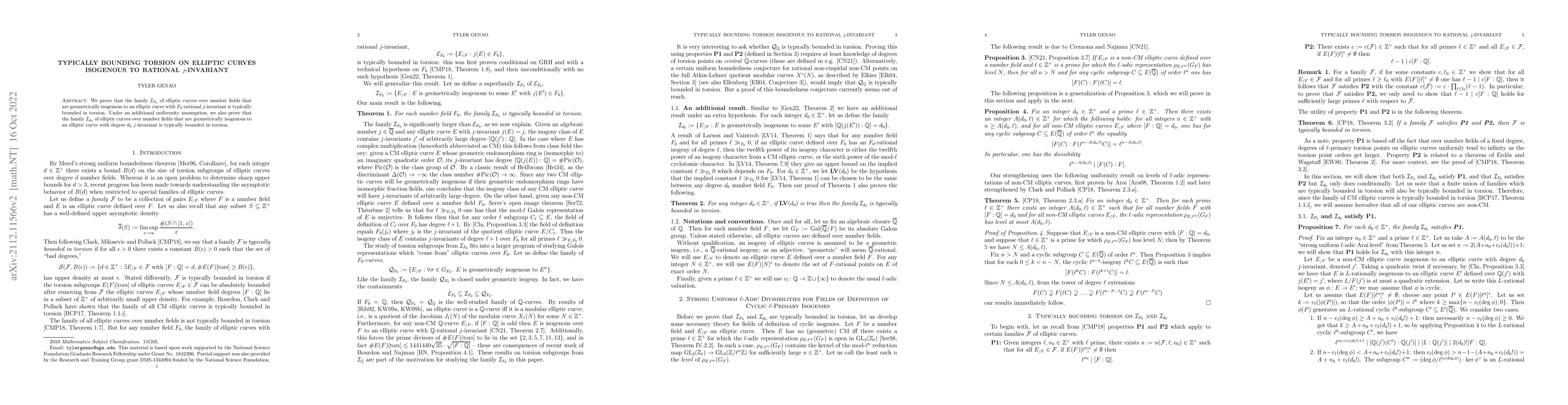 Thumbnail for Typically bounding torsion on elliptic curves isogenous to rational
  $j$-invariant