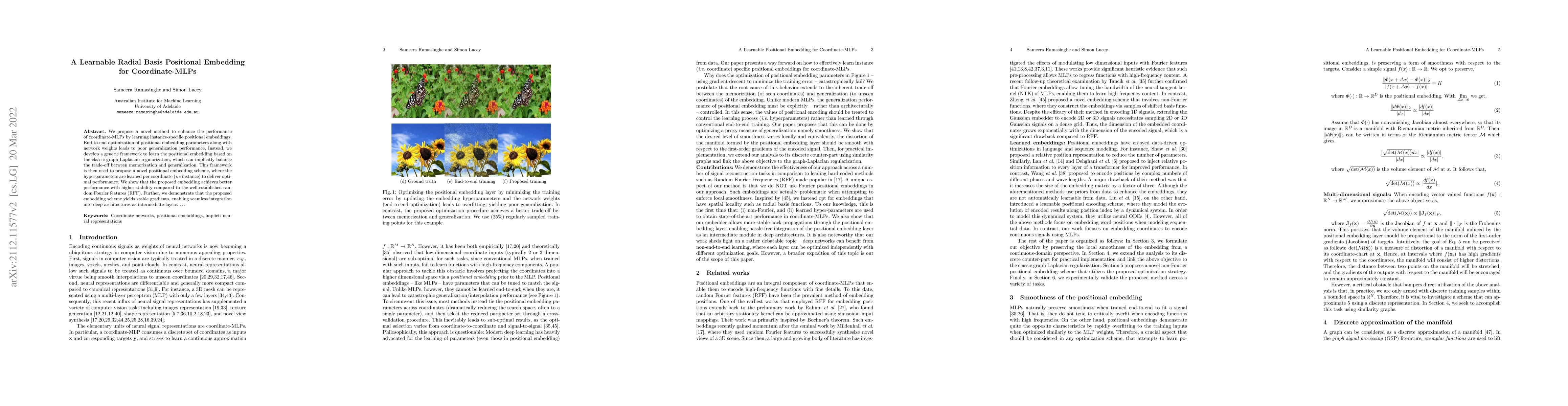 Thumbnail for Learning Positional Embeddings for Coordinate-MLPs