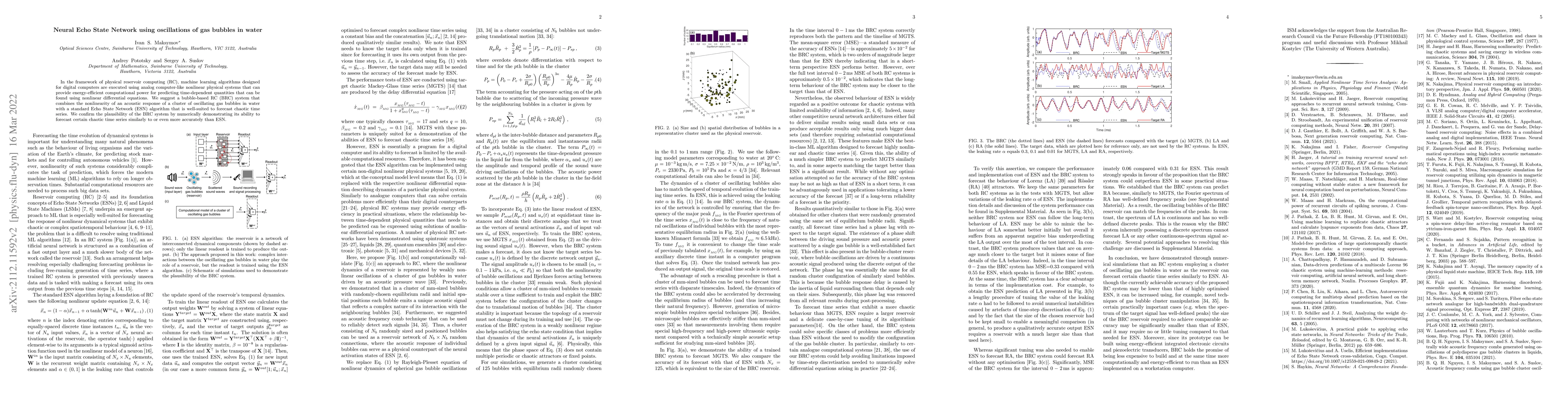 Thumbnail for Neural Echo State Network using oscillations of gas bubbles in water