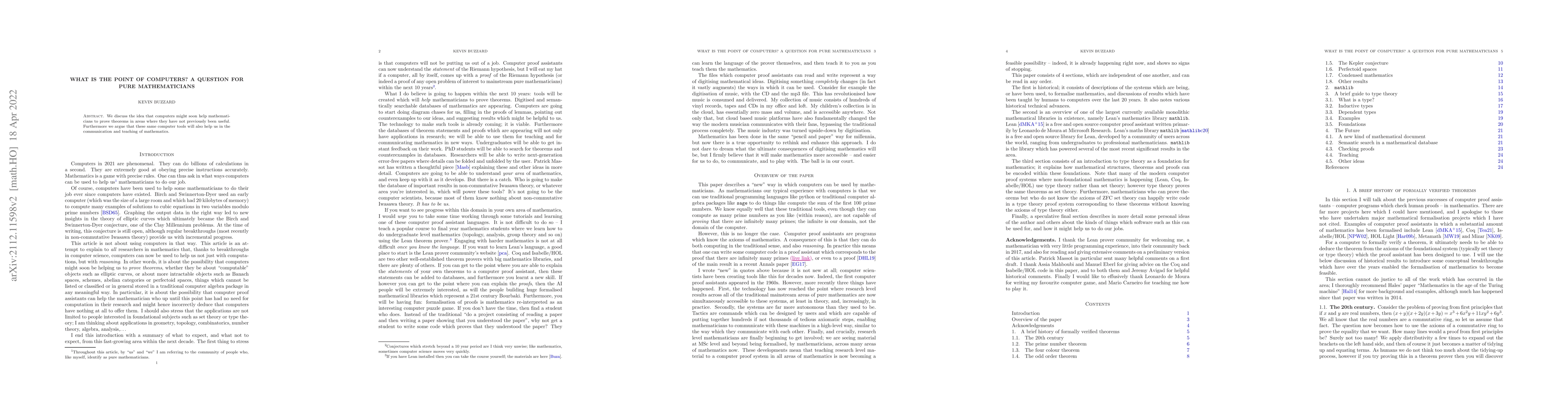 Thumbnail for What is the point of computers? A question for pure mathematicians