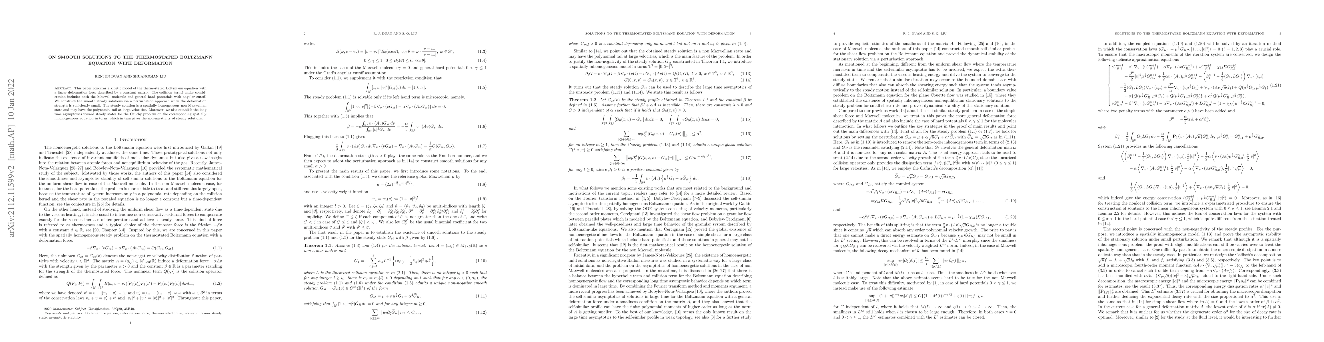 Thumbnail for On smooth solutions to the thermostated Boltzmann equation with
  deformation