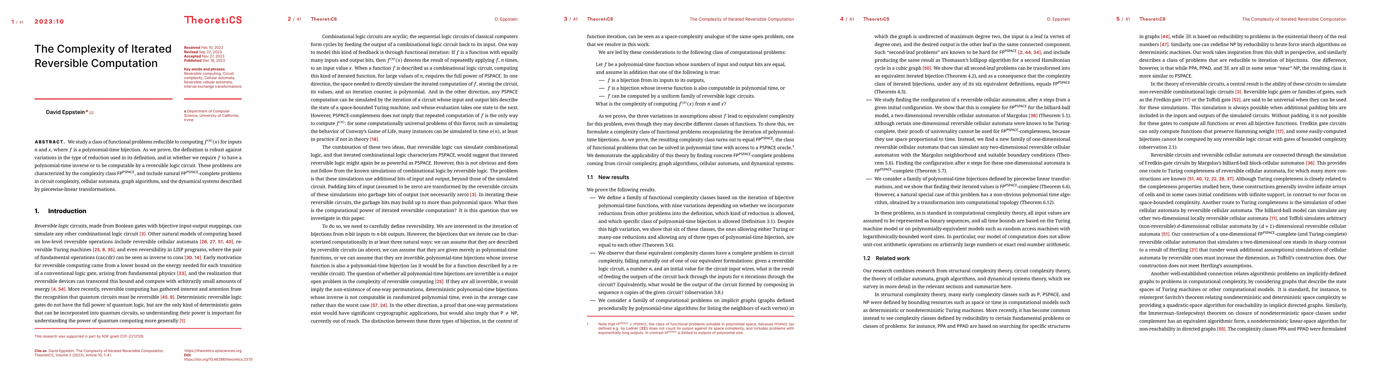 Thumbnail for The Complexity of Iterated Reversible Computation
