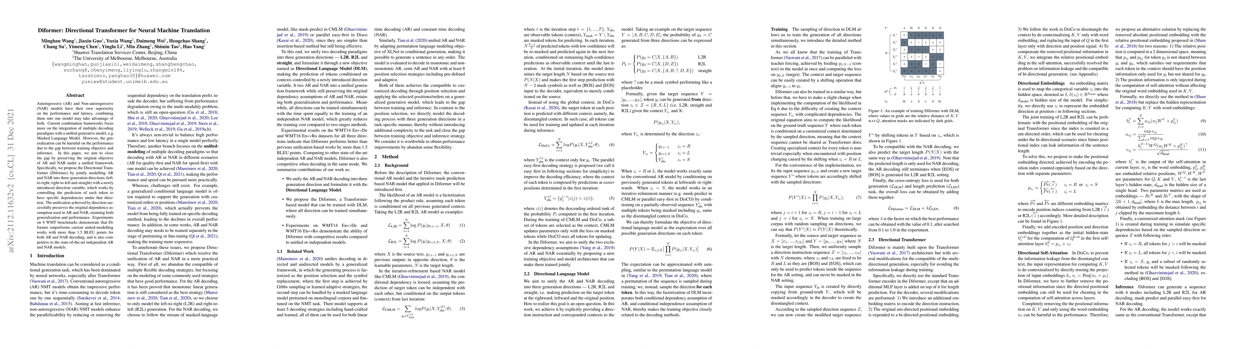 Thumbnail for Diformer: Directional Transformer for Neural Machine Translation