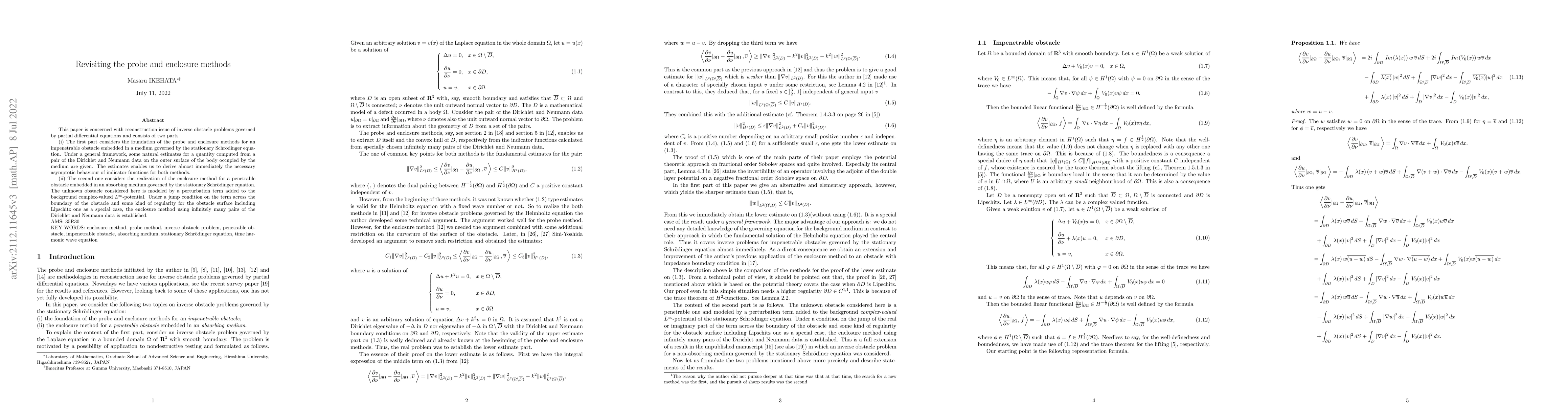 Thumbnail for Revisiting the probe and enclosure methods