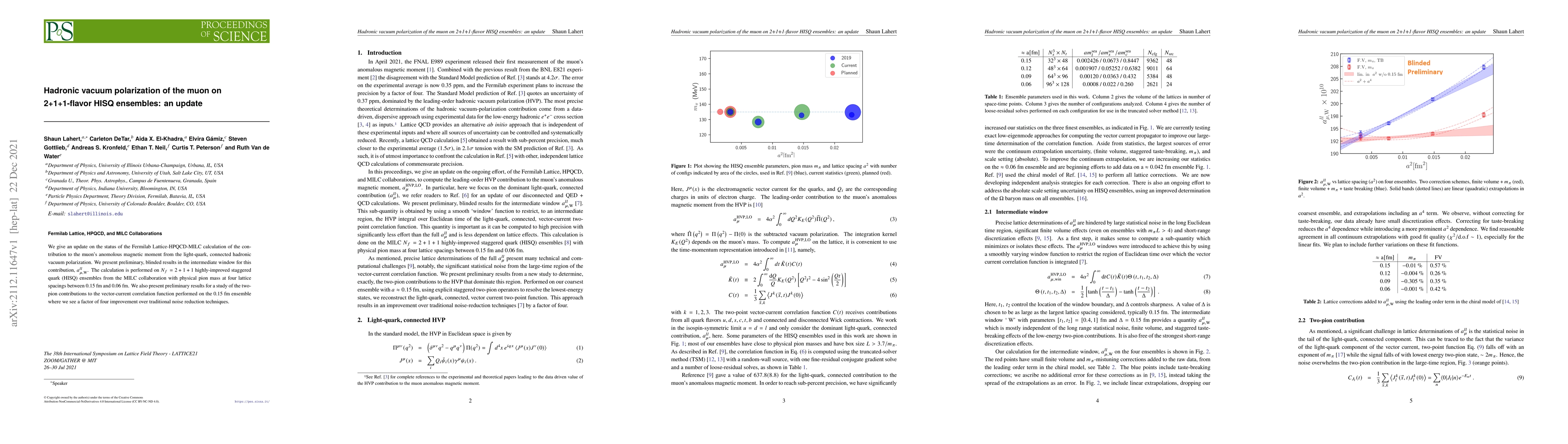 Thumbnail for Hadronic vacuum polarization of the muon on 2+1+1-flavor HISQ ensembles:
  an update