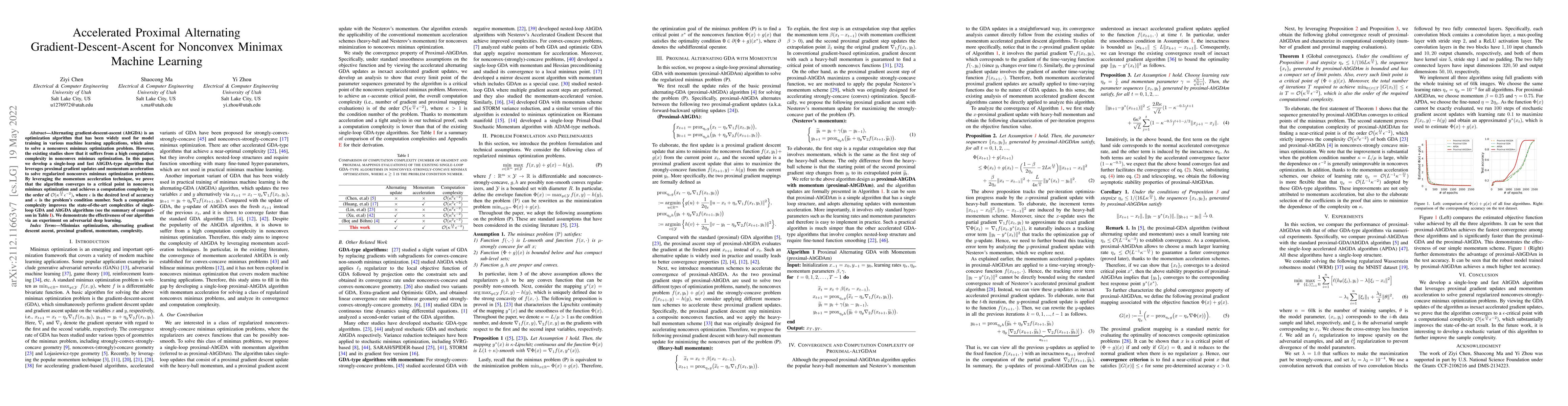 Thumbnail for Accelerated Proximal Alternating Gradient-Descent-Ascent for Nonconvex
  Minimax Machine Learning