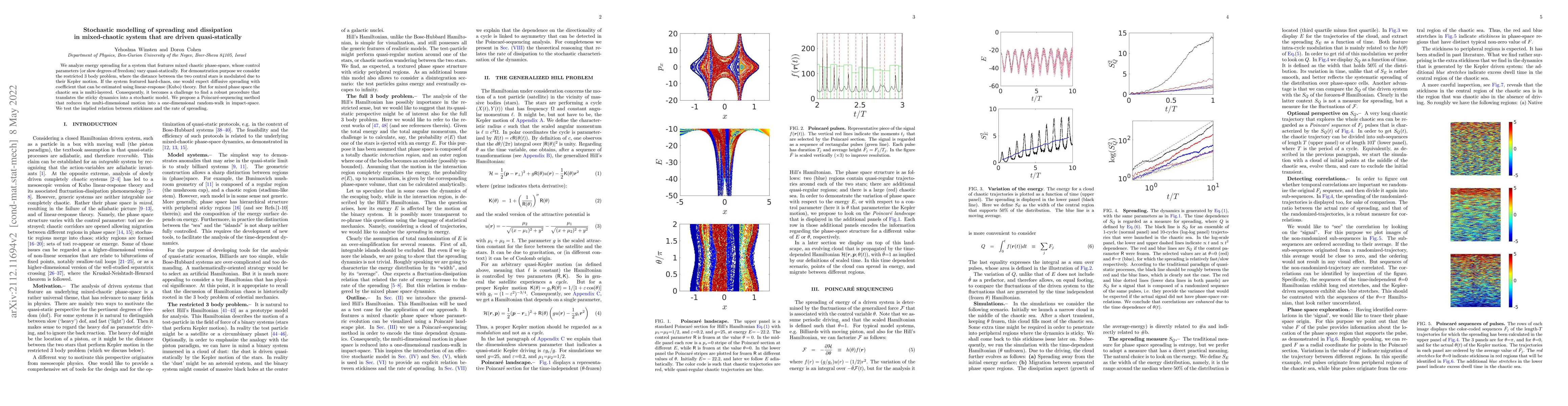 Thumbnail for Stochastic modeling of spreading and dissipation in mixed-chaotic
  systems that are driven quasistatically