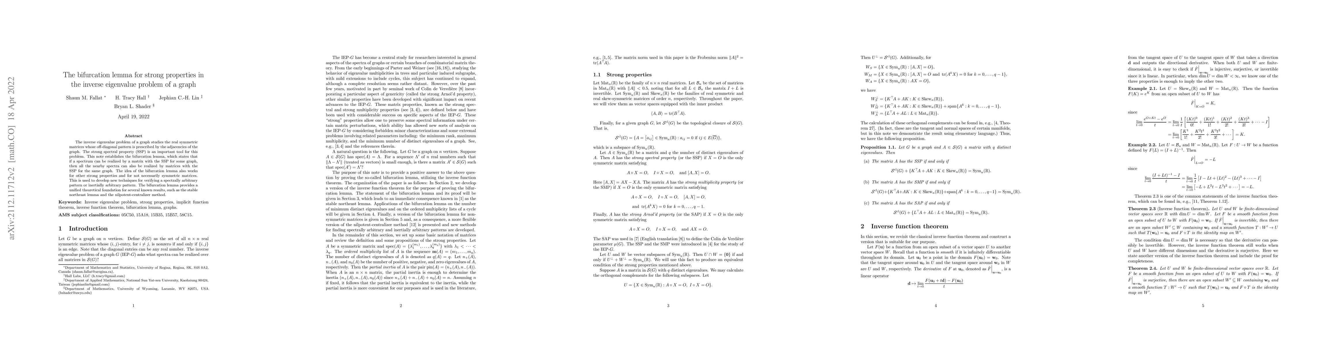 Thumbnail for The bifurcation lemma for strong properties in the inverse eigenvalue
  problem of a graph