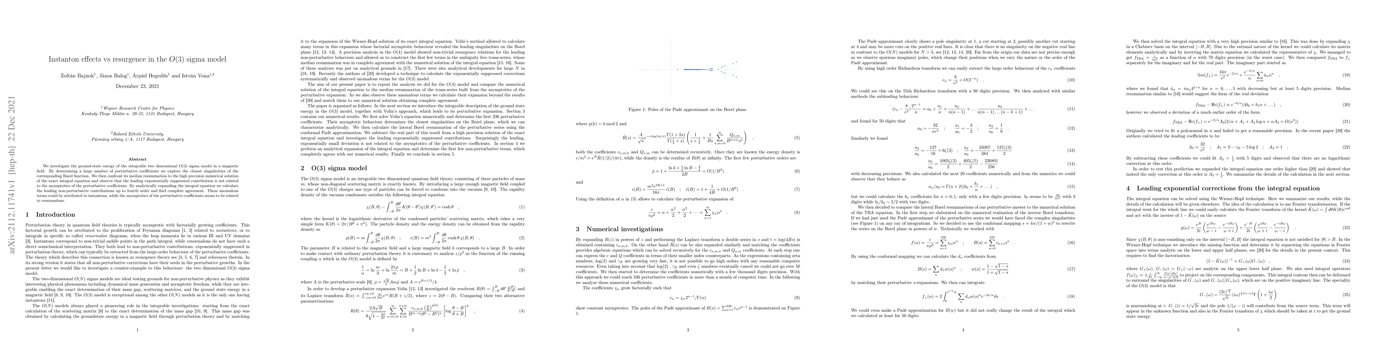 Thumbnail for Instanton effects vs resurgence in the $O(3)$ sigma model
