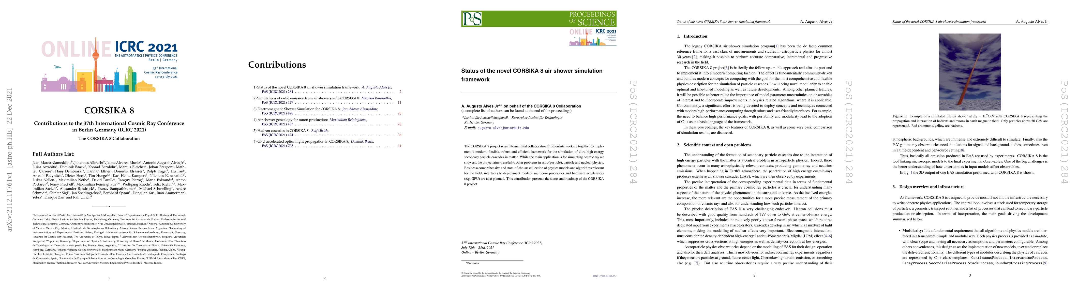 Thumbnail for CORSIKA 8 -- Contributions to the 37th International Cosmic Ray
  Conference in Berlin Germany (ICRC 2021)