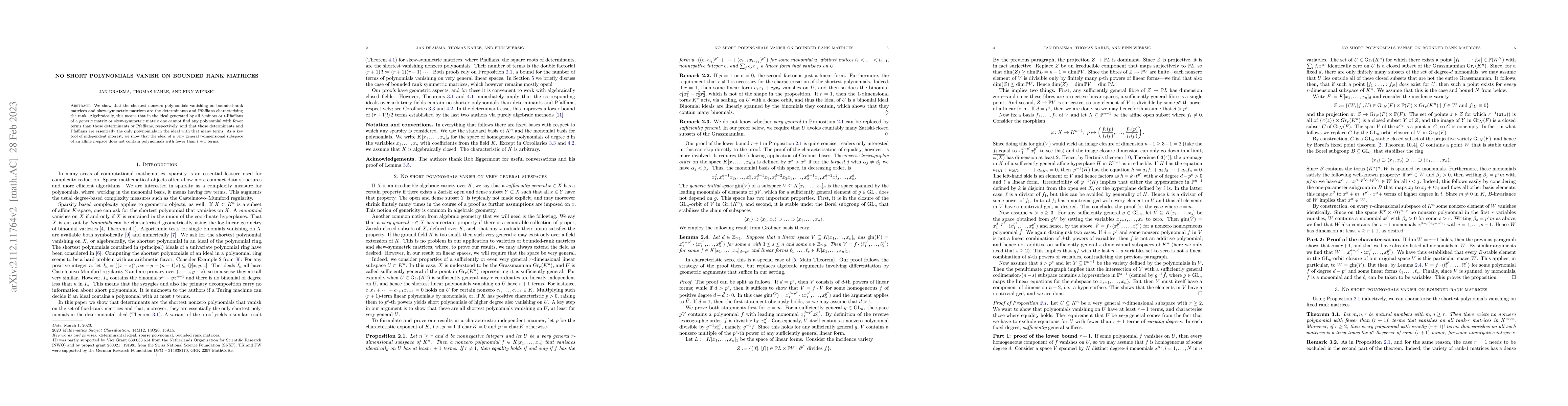 Thumbnail for No short polynomials vanish on bounded rank matrices