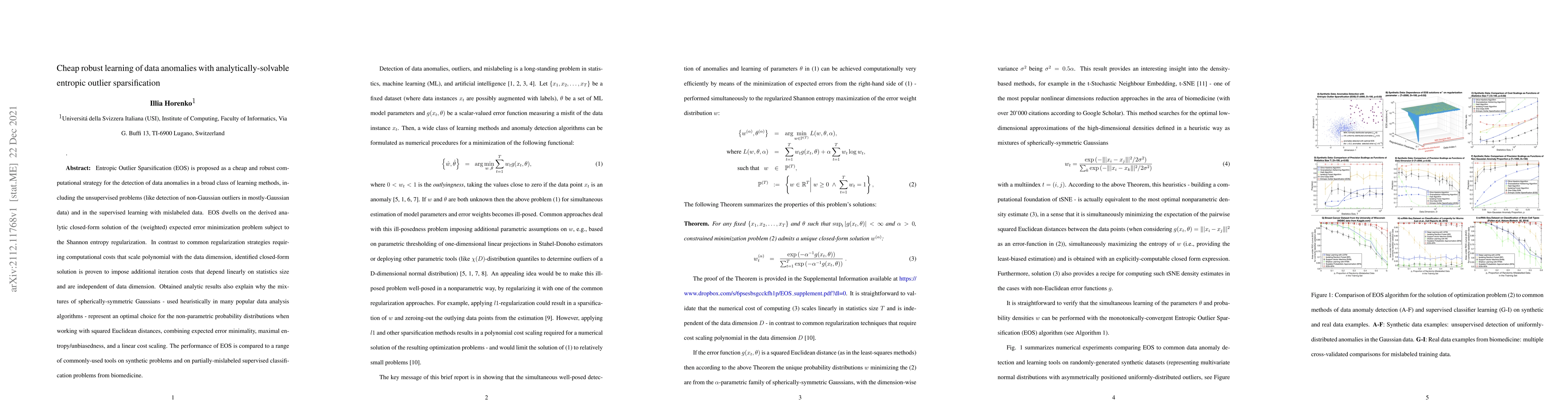 Thumbnail for Robust learning of data anomalies with analytically-solvable entropic
  outlier sparsification