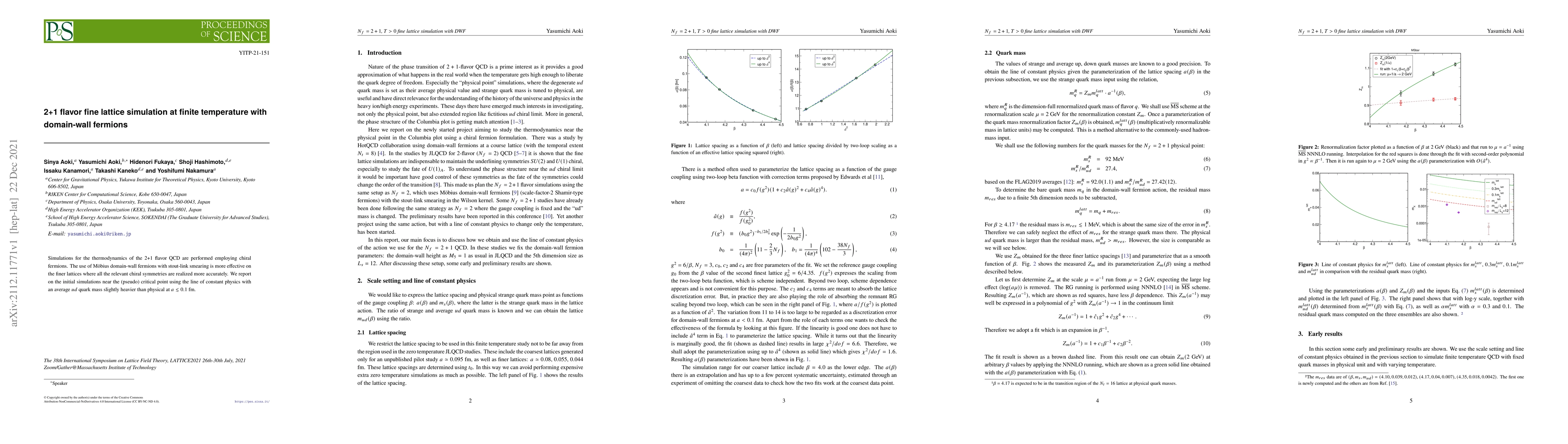 Thumbnail for 2+1 flavor fine lattice simulation at finite temperature with
  domain-wall fermions