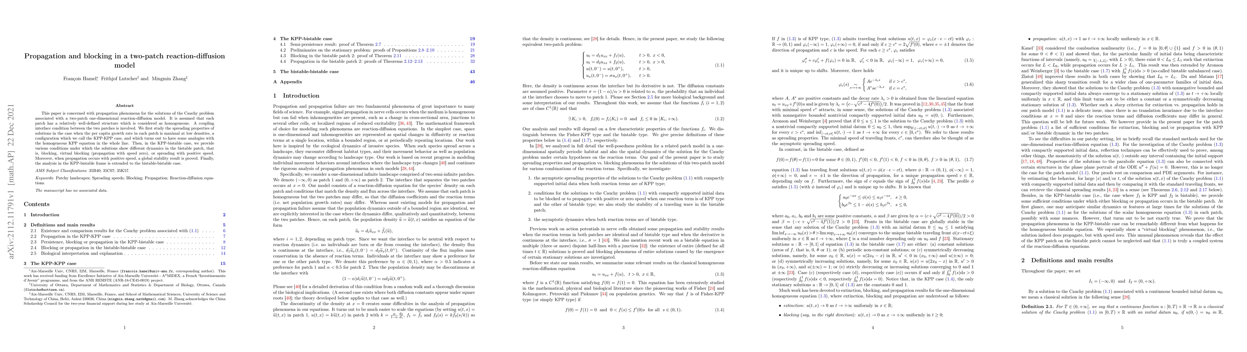 Thumbnail for Propagation and blocking in a two-patch reaction-diffusion model