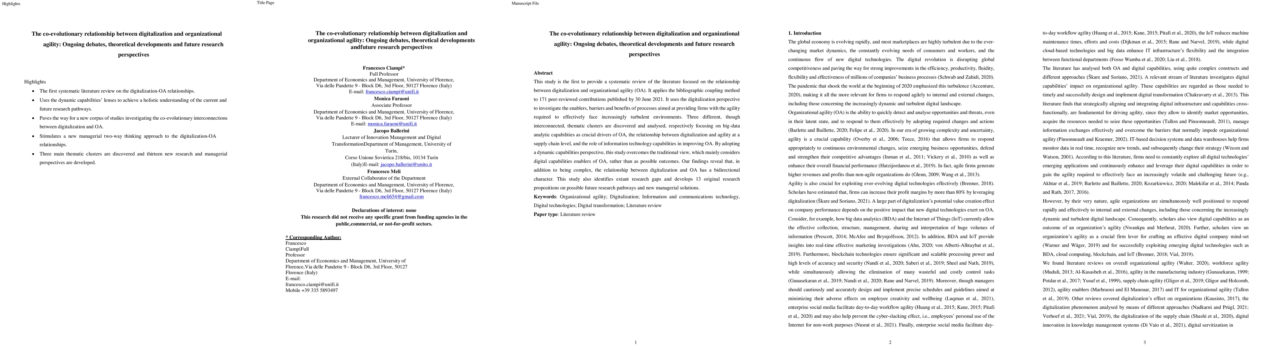 Thumbnail for The co-evolutionary relationship between digitalization and
  organizational agility: Ongoing debates, theoretical developments and future
  research perspectives