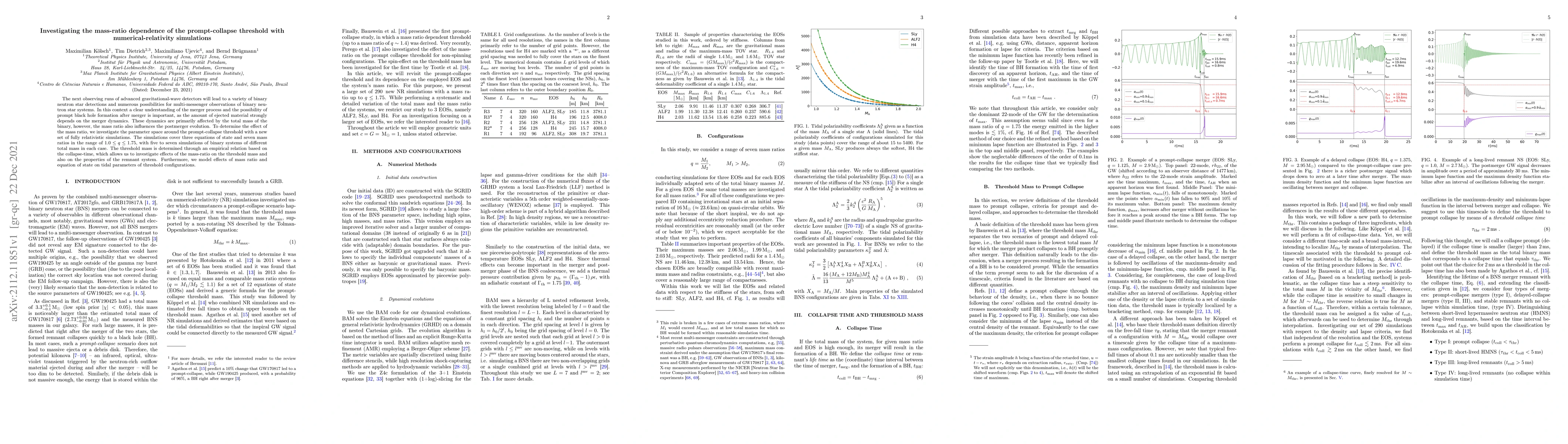 Thumbnail for Investigating the mass-ratio dependence of the prompt-collapse threshold
  with numerical-relativity simulations