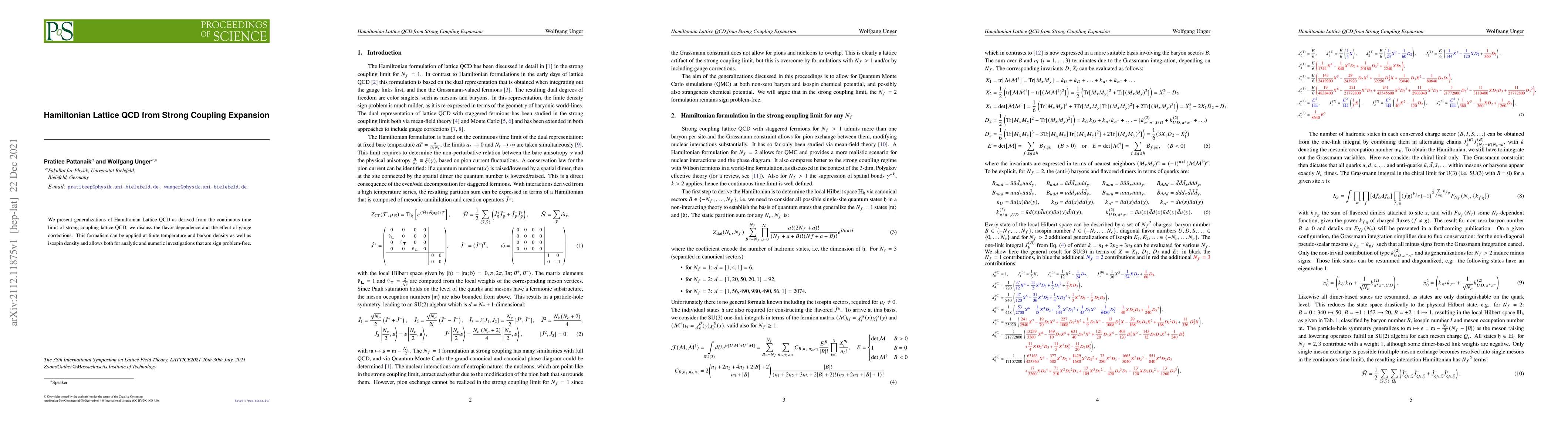 Thumbnail for Hamiltonian Lattice QCD from Strong Coupling Expansion