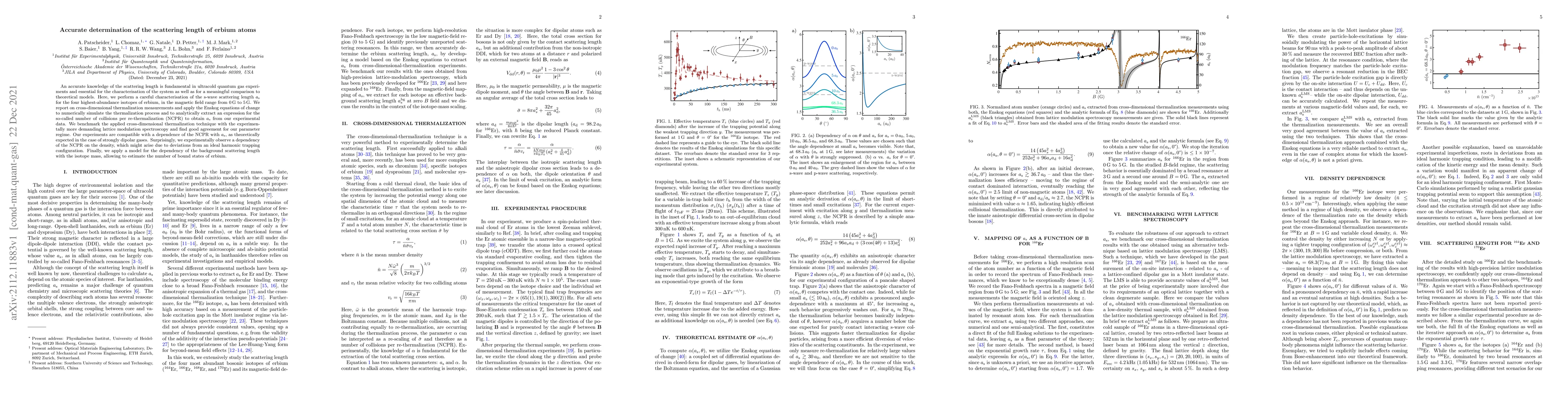 Thumbnail for Accurate determination of the scattering length of erbium atoms