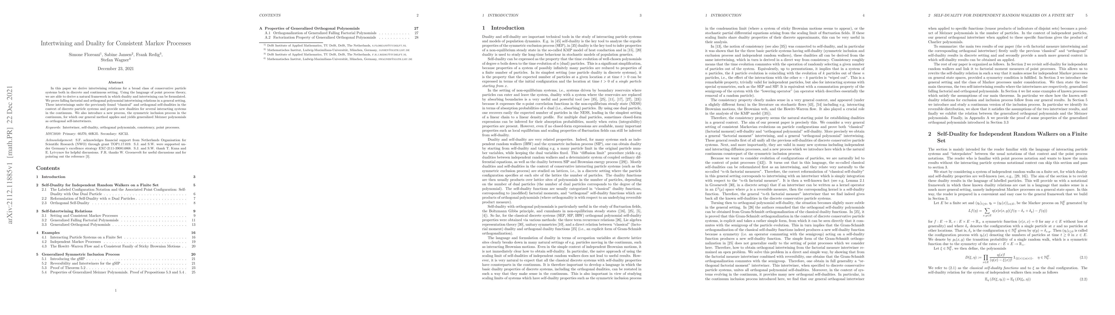 Thumbnail for Intertwining and Duality for Consistent Markov Processes