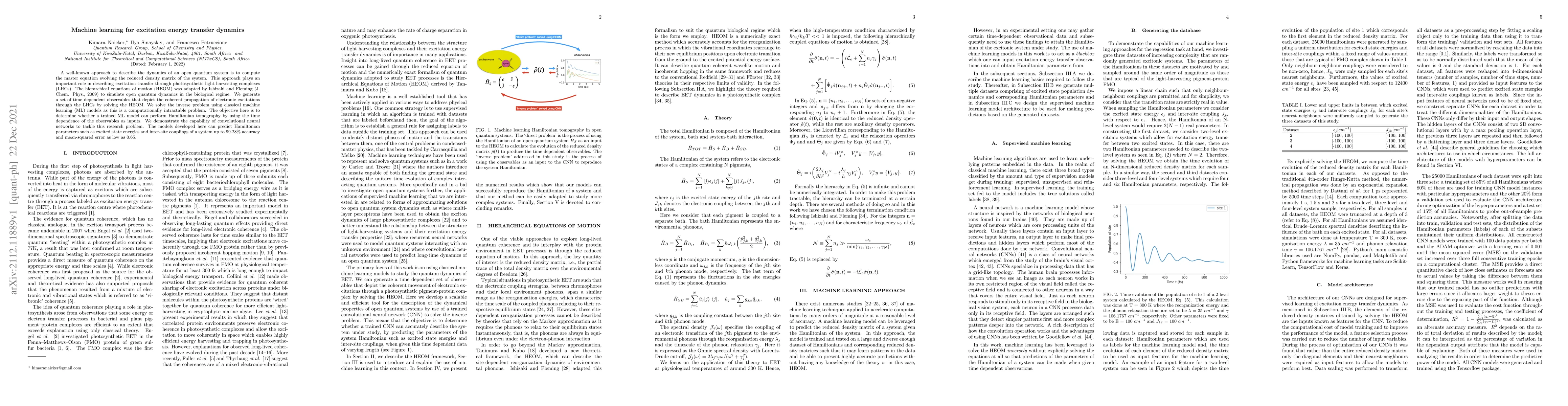 Thumbnail for Machine learning for excitation energy transfer dynamics