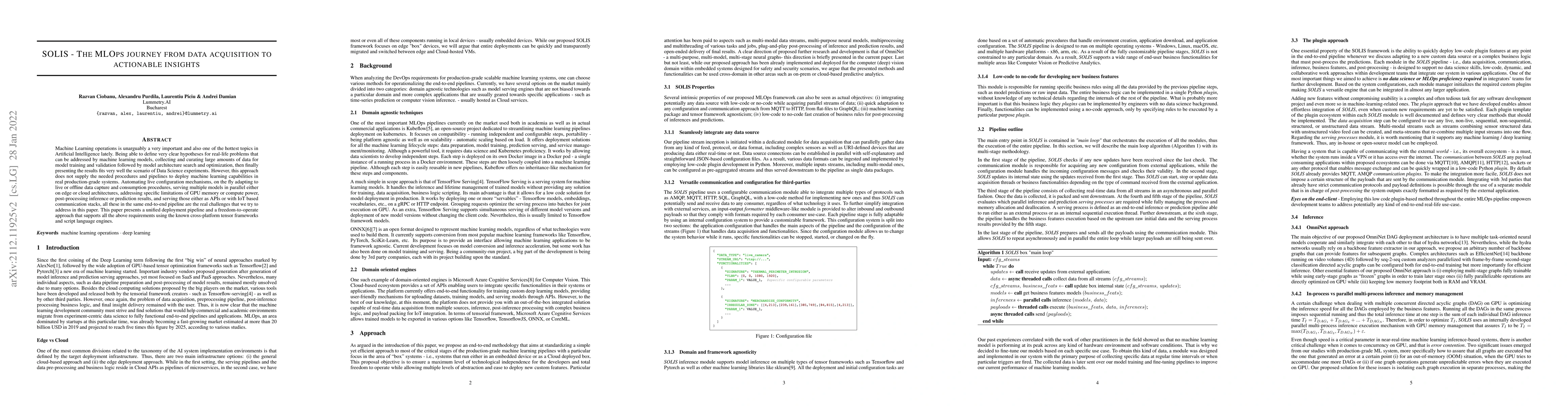 Thumbnail for SOLIS -- The MLOps journey from data acquisition to actionable insights