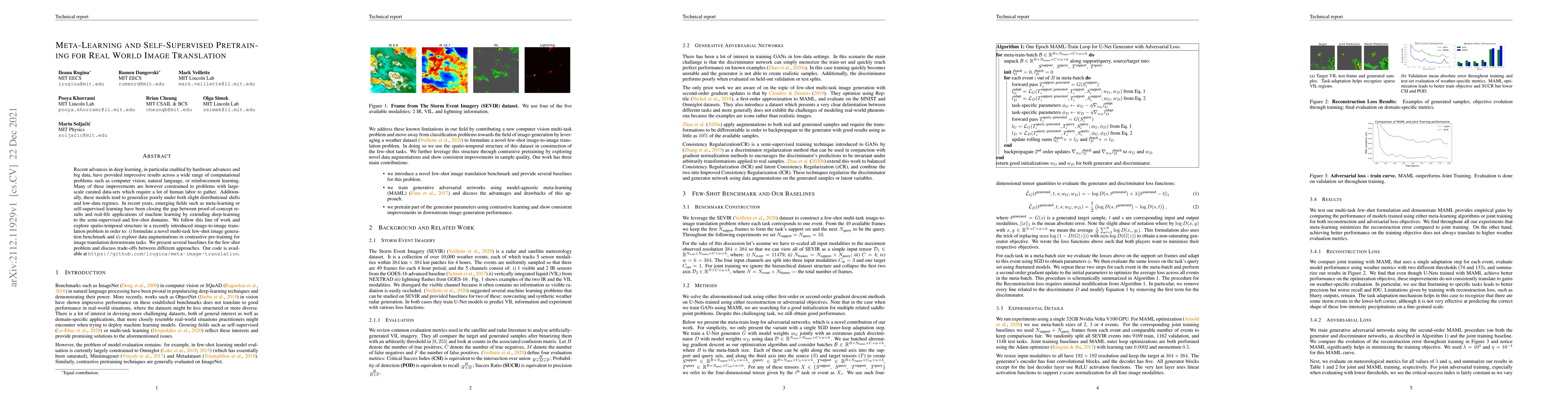 Thumbnail for Meta-Learning and Self-Supervised Pretraining for Real World Image
  Translation