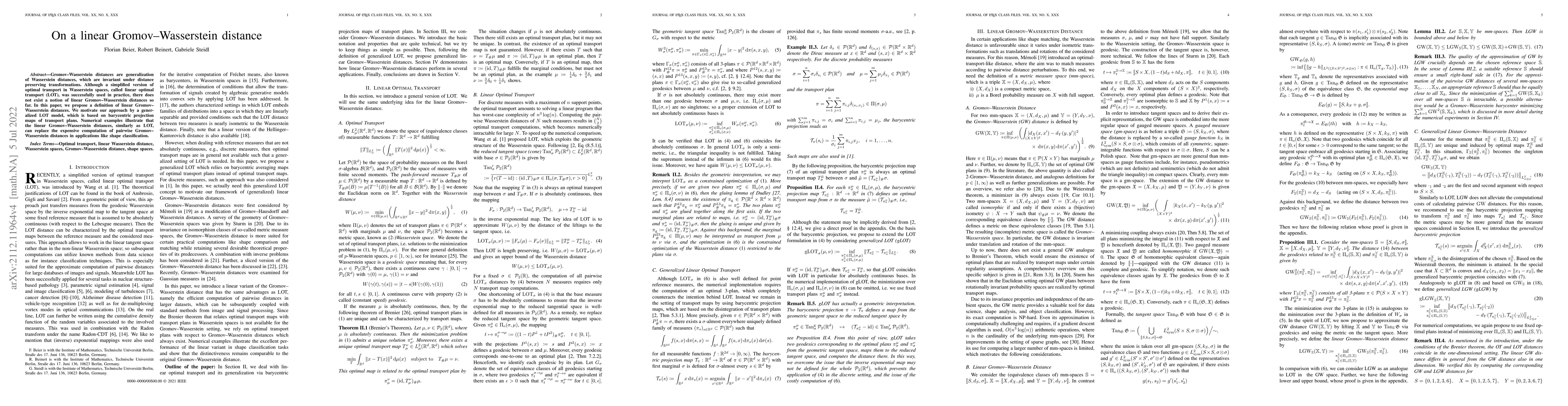 Thumbnail for On a linear Gromov-Wasserstein distance