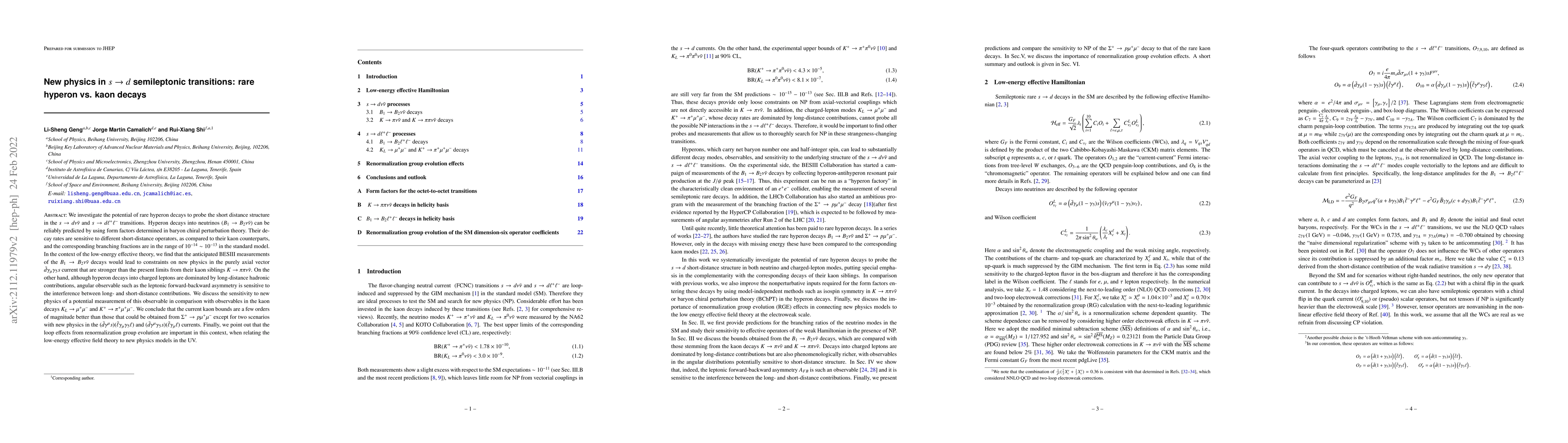Thumbnail for New physics in $s\to d$ semileptonic transitions: rare hyperon vs. kaon
  decays