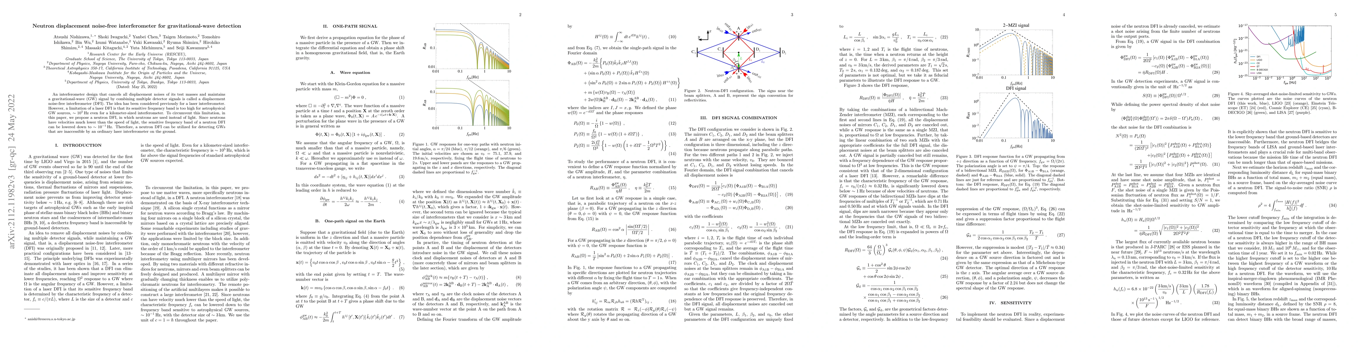 Thumbnail for Neutron displacement noise-free interferometer for gravitational-wave
  detection