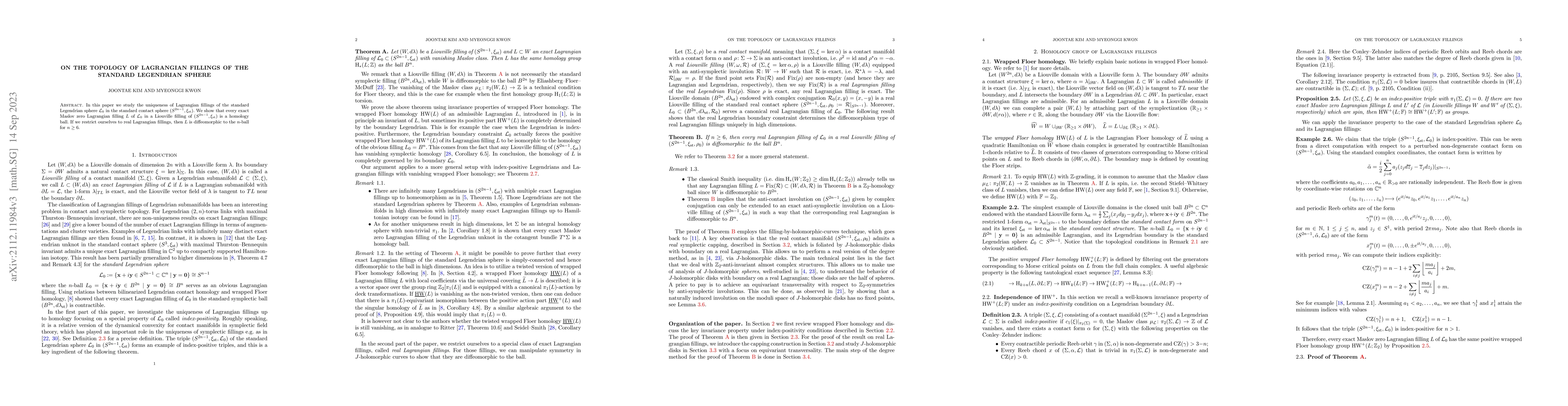 Thumbnail for On the topology of Lagrangian fillings of the standard Legendrian sphere