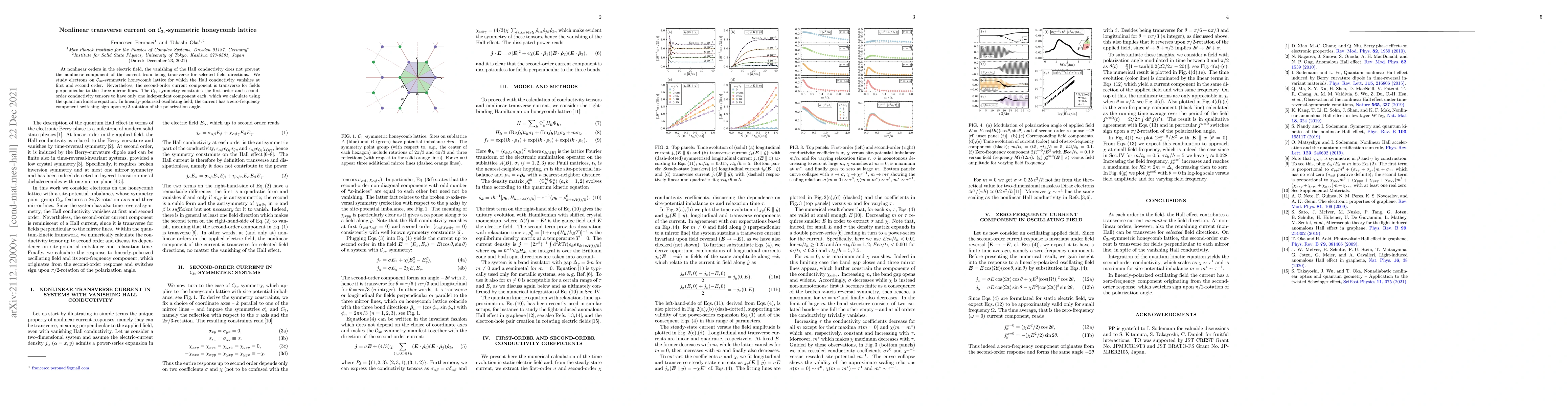 Thumbnail for Nonlinear transverse current on $\mathcal{C}_{3v}$-symmetric honeycomb
  lattice