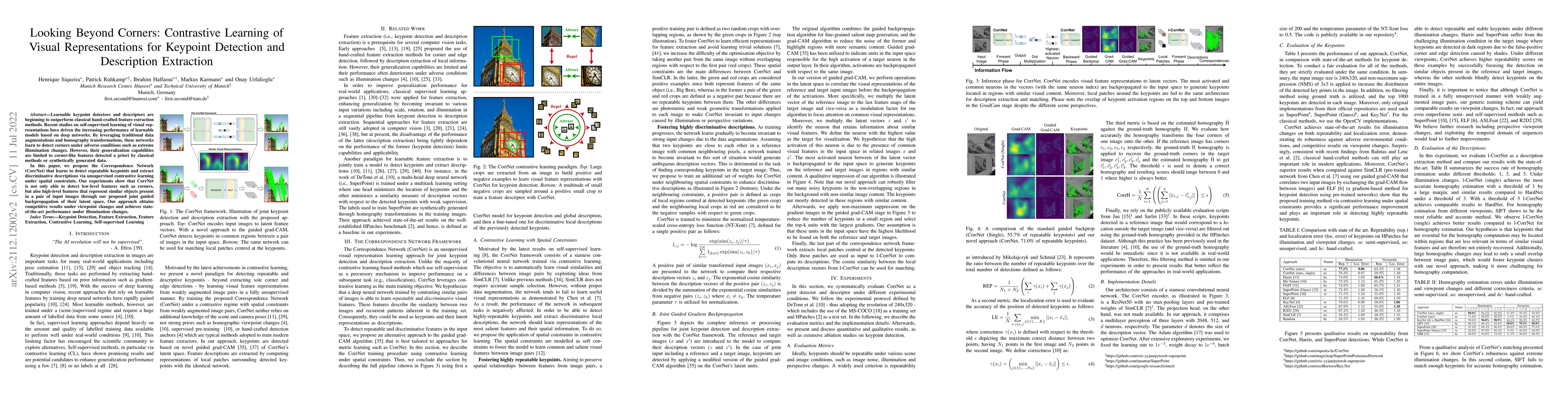 Thumbnail for Looking Beyond Corners: Contrastive Learning of Visual Representations
  for Keypoint Detection and Description Extraction