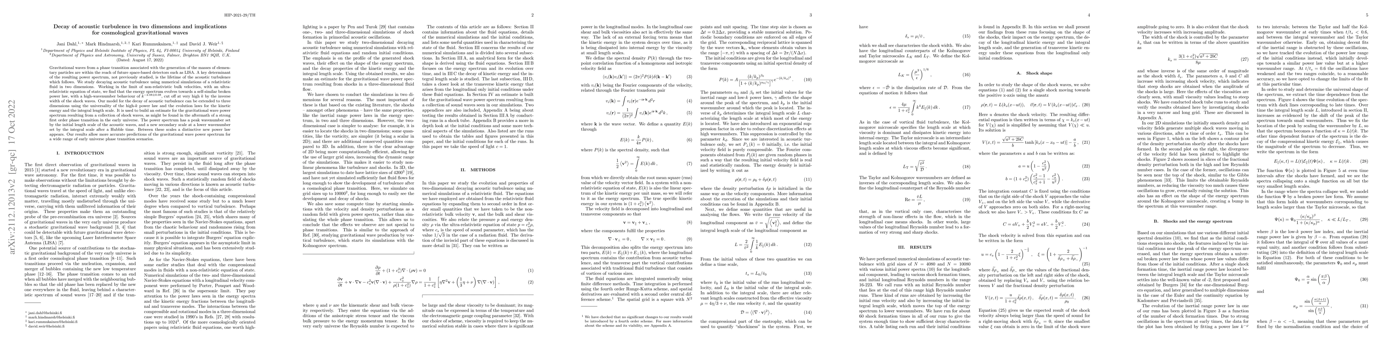 Thumbnail for Decay of acoustic turbulence in two dimensions and implications for
  cosmological gravitational waves
