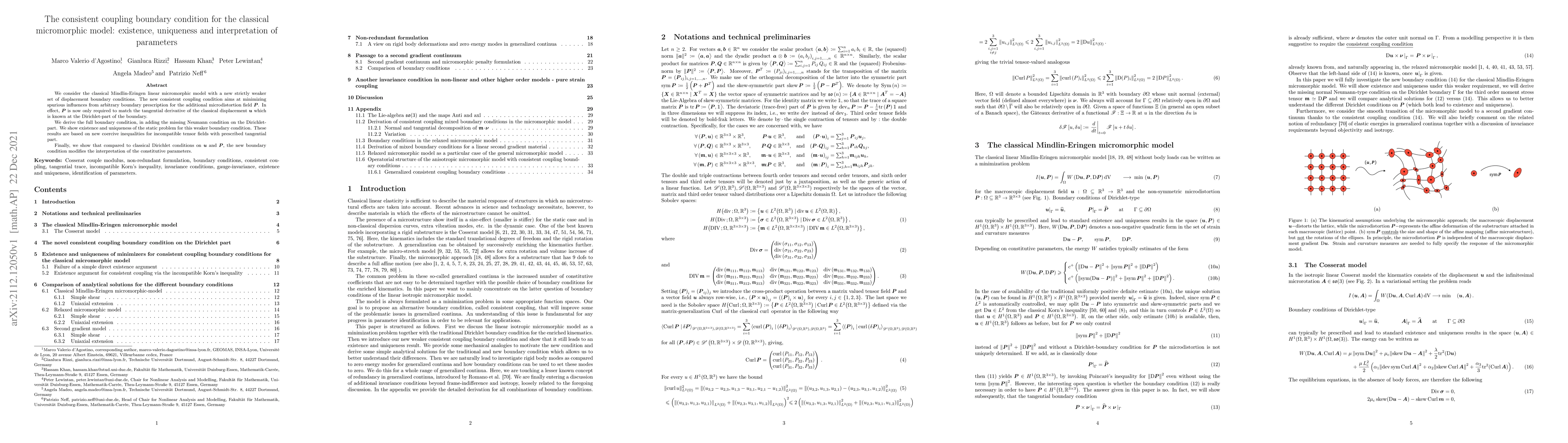 Thumbnail for The consistent coupling boundary condition for the classical
  micromorphic model: existence, uniqueness and interpretation of parameters