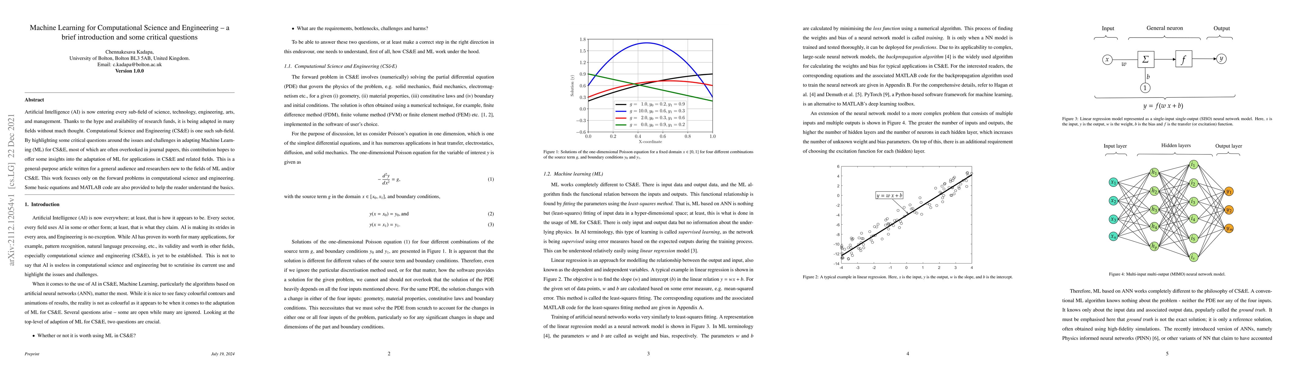 Thumbnail for Machine Learning for Computational Science and Engineering -- a brief
  introduction and some critical questions