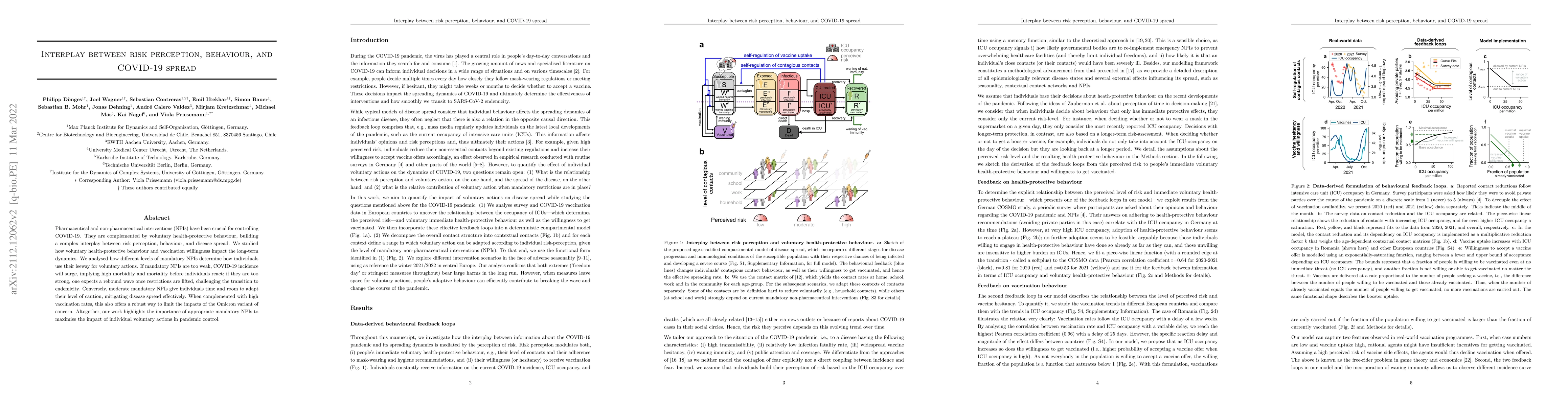 Thumbnail for Interplay between risk perception, behaviour, and COVID-19 spread