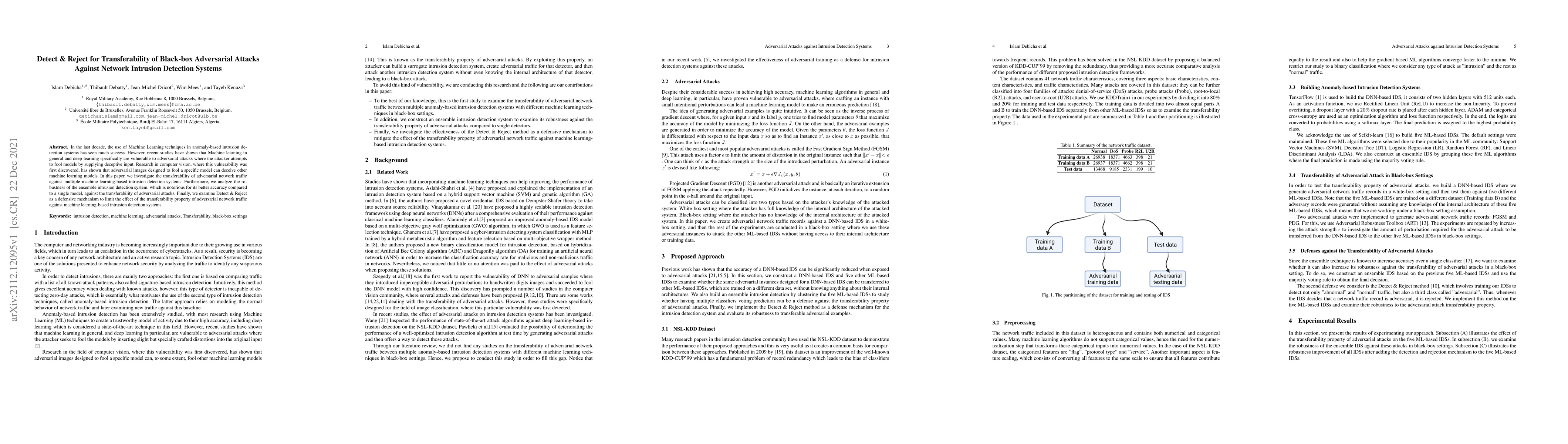 Thumbnail for Detect & Reject for Transferability of Black-box Adversarial Attacks
  Against Network Intrusion Detection Systems