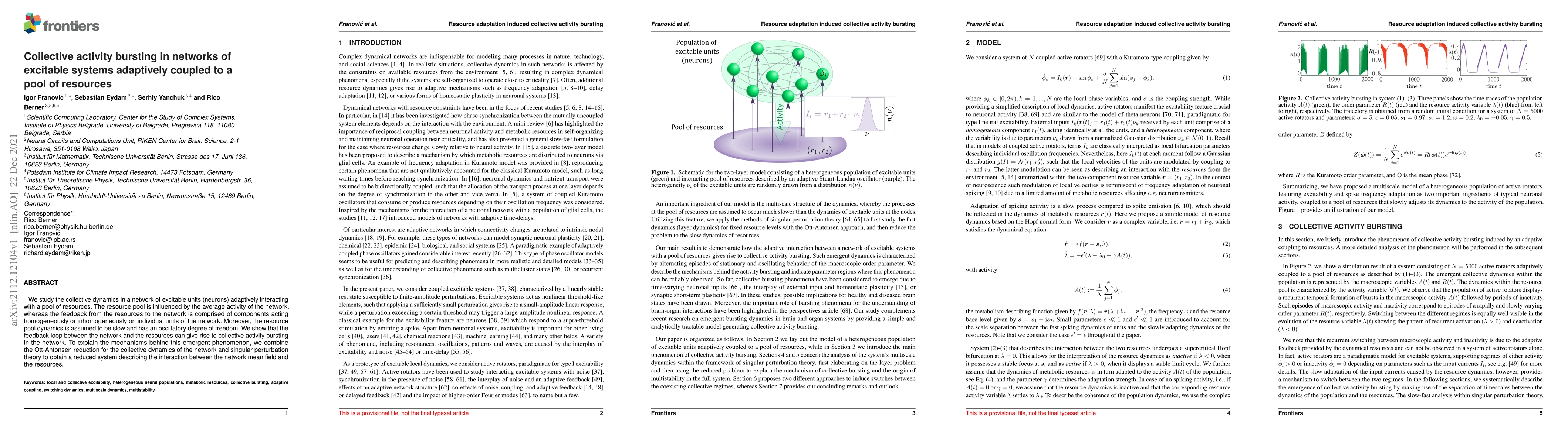Thumbnail for Collective activity bursting in networks of excitable systems adaptively
  coupled to a pool of resources