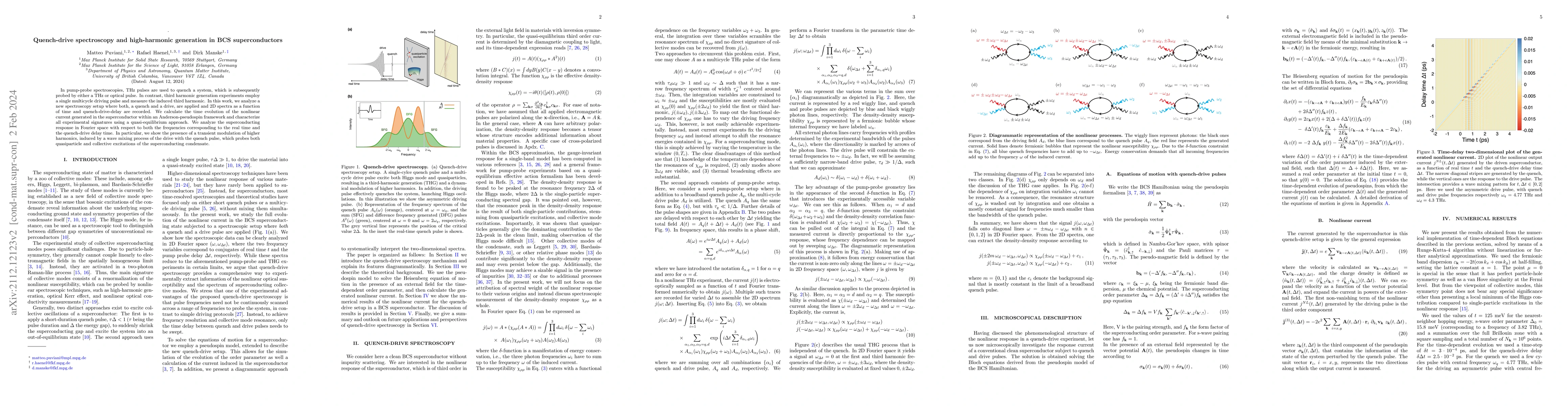 Thumbnail for Quench-drive spectroscopy and high-harmonic generation in BCS
  superconductors