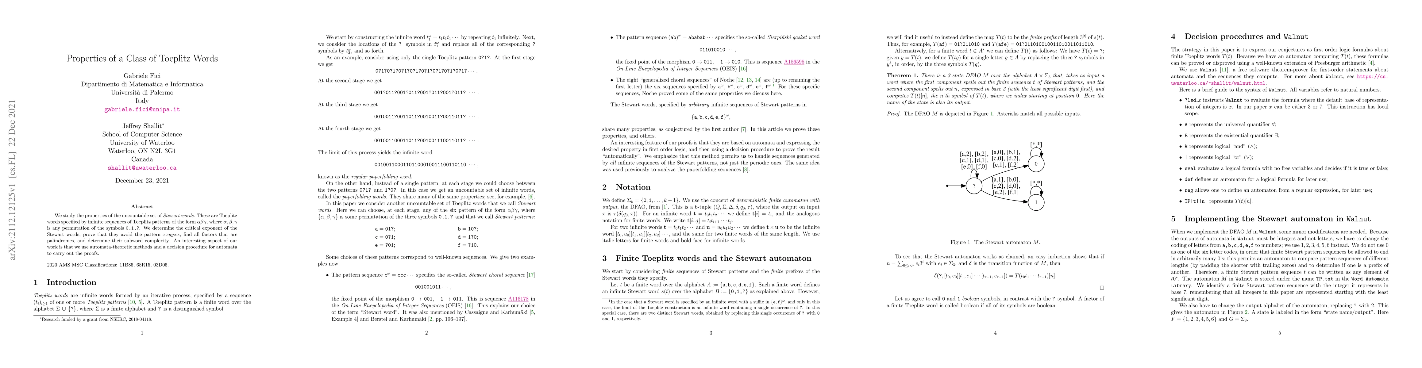 Thumbnail for Properties of a Class of Toeplitz Words