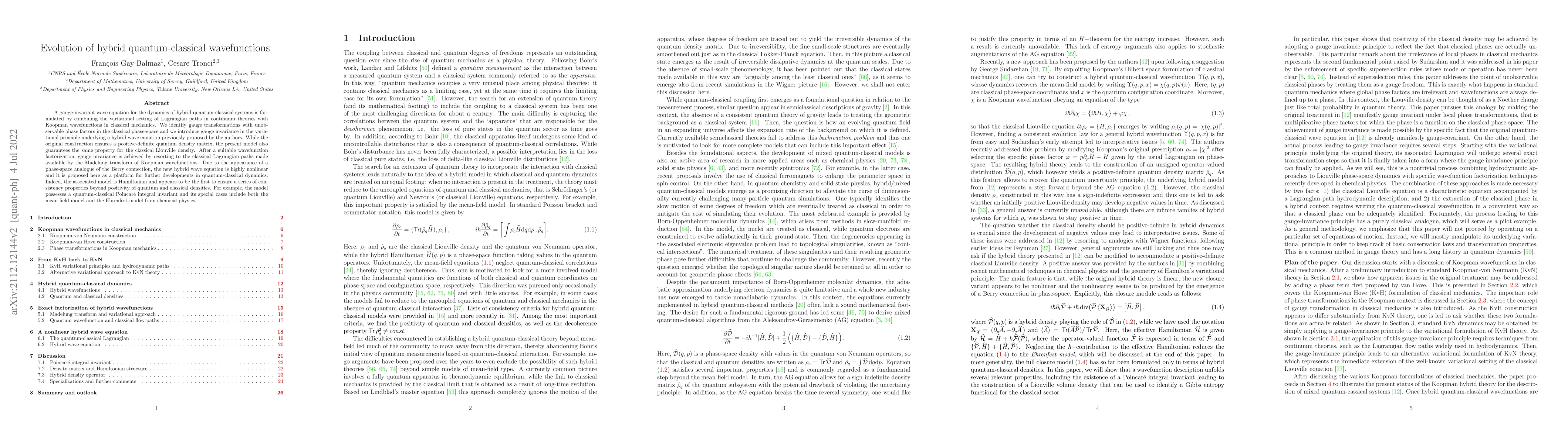Thumbnail for Evolution of hybrid quantum-classical wavefunctions