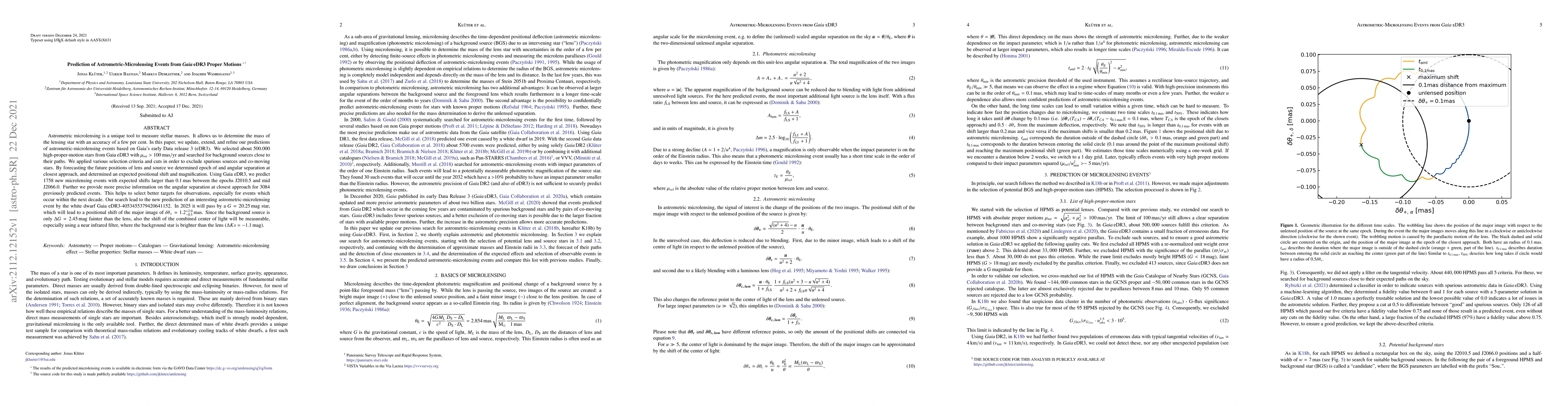 Thumbnail for Prediction of Astrometric-Microlensing Events from Gaia eDR3 Proper
  Motions